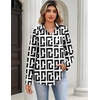 Zeagoo Blouses for Women Long Sleeve Dressy Casual Button Down Shirts(Black and White)