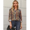Zeagoo Blouses for Women Long Sleeve Dressy Casual Button Down Shirts(Boho Brown)