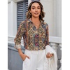 Zeagoo Blouses for Women Long Sleeve Dressy Casual Button Down Shirts(Boho Brown)