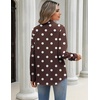 Zeagoo Blouses for Women Long Sleeve Dressy Casual Button Down Shirts(Brown Polka Dots)