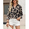Zeagoo Blouses for Women Long Sleeve Dressy Casual Button Down Shirts(Leopard)