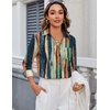 Zeagoo Blouses for Women Long Sleeve Dressy Casual Button Down Shirts(Multicoloured Brush)
