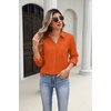 Zeagoo Blouses for Women Long Sleeve Dressy Casual Button Down Shirts(Orange)