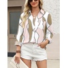 Zeagoo Blouses for Women Long Sleeve Dressy Casual Button Down Shirts(Pink Print)