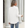 Zeagoo Blouses for Women Long Sleeve Dressy Casual Button Down Shirts(White)