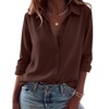 Zeagoo Blouses for Women Dressy Casual Long Sleeve Button Down Shirts Tops(Coffee)