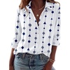 Zeagoo Blouses for Women Dressy Casual Long Sleeve Button Down Shirts Tops(Geometry White)