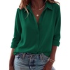 Zeagoo Blouses for Women Dressy Casual Long Sleeve Button Down Shirts Tops(Green)