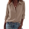 Zeagoo Blouses for Women Dressy Casual Long Sleeve Button Down Shirts Tops(Khaki)