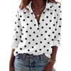 Zeagoo Blouses for Women Dressy Casual Long Sleeve Button Down Shirts Tops(Polka Dots White)