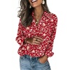 Zeagoo Blouses for Women Long Sleeve Dressy Casual Button Down Shirts(Holiday Rose)