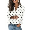Zeagoo Blouses for Women Long Sleeve Dressy Casual Button Down Shirts(White Polka)