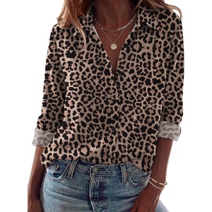 Zeagoo Blouses for Women Dressy Casual Long Sleeve Button Down Shirts Tops(Leopard Print)