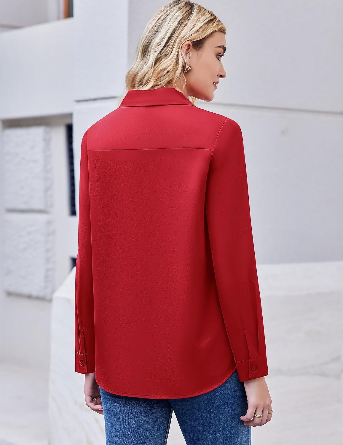 image:imageZeagoo Button Down Shirt Women Long Sleeve Blouses Casual Tops Work OutfitsCredstain Shield