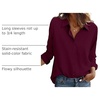 Zeagoo Button Down Shirt Women Long Sleeve Blouses Casual Tops Work Outfits(C-burgundy-stain Shield)