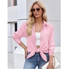 Zeagoo Button Down Shirt Women Long Sleeve Blouses Casual Tops Work Outfits(C-pink-stain Shield)