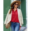 Zeagoo Button Down Shirt Women Long Sleeve Blouses Casual Tops Work Outfits(C-red-stain Shield)