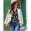 Zeagoo Button Down Shirt Women Long Sleeve Blouses Casual Tops Work Outfits(D-black Printed)