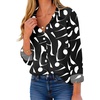 Zeagoo Button Down Shirt Women Long Sleeve Blouses Casual Tops Work Outfits(D-black Printed)