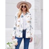 Zeagoo Button Down Shirt Women Long Sleeve Blouses Casual Tops Work Outfits(Floral White)