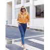 Zeagoo Button Down Shirt Women Long Sleeve Blouses Casual Tops Work Outfits(Orange Printed)