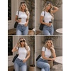 Zeagoo Women Short Sleeve T Shirts Fitted Summer Tops Stretchy Basic Tee(A-white)