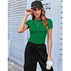 Zeagoo Women Short Sleeve T Shirts Fitted Summer Tops Stretchy Basic Tee(Green)