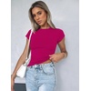Zeagoo Women Short Sleeve T Shirts Fitted Summer Tops Stretchy Basic Tee(Hot Pink)