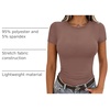 Zeagoo Women Short Sleeve T Shirts Fitted Summer Tops Stretchy Basic Tee(Short Sleeve Brown)