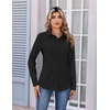 Zeagoo Women’s Wrinkle Free Button Down Shirts Long Sleeve Business Tops(Black)