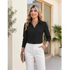 Zeagoo Women’s Wrinkle Free Button Down Shirts Long Sleeve Business Tops(Black)