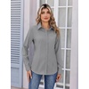 Zeagoo Women’s Wrinkle Free Button Down Shirts Long Sleeve Business Tops(Grey)