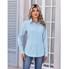 Zeagoo Women’s Wrinkle Free Button Down Shirts Long Sleeve Business Tops(Light Blue)