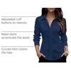 Zeagoo Women’s Wrinkle Free Button Down Shirts Long Sleeve Business Tops(Navy Blue)