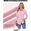 Zeagoo Women’s Wrinkle Free Button Down Shirts Long Sleeve Business Tops(Pink)