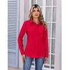 Zeagoo Women’s Wrinkle Free Button Down Shirts Long Sleeve Business Tops(Red)