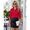 Zeagoo Women’s Wrinkle Free Button Down Shirts Long Sleeve Business Tops(Red)