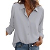 Zeagoo Button Down Shirt Women Long Sleeve Blouses Casual Tops Work Outfits(C-grey-stain Shield)