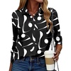 Zeagoo Button Down Shirt Women Long Sleeve Blouses Casual Tops Work Outfits(D-black Printed)