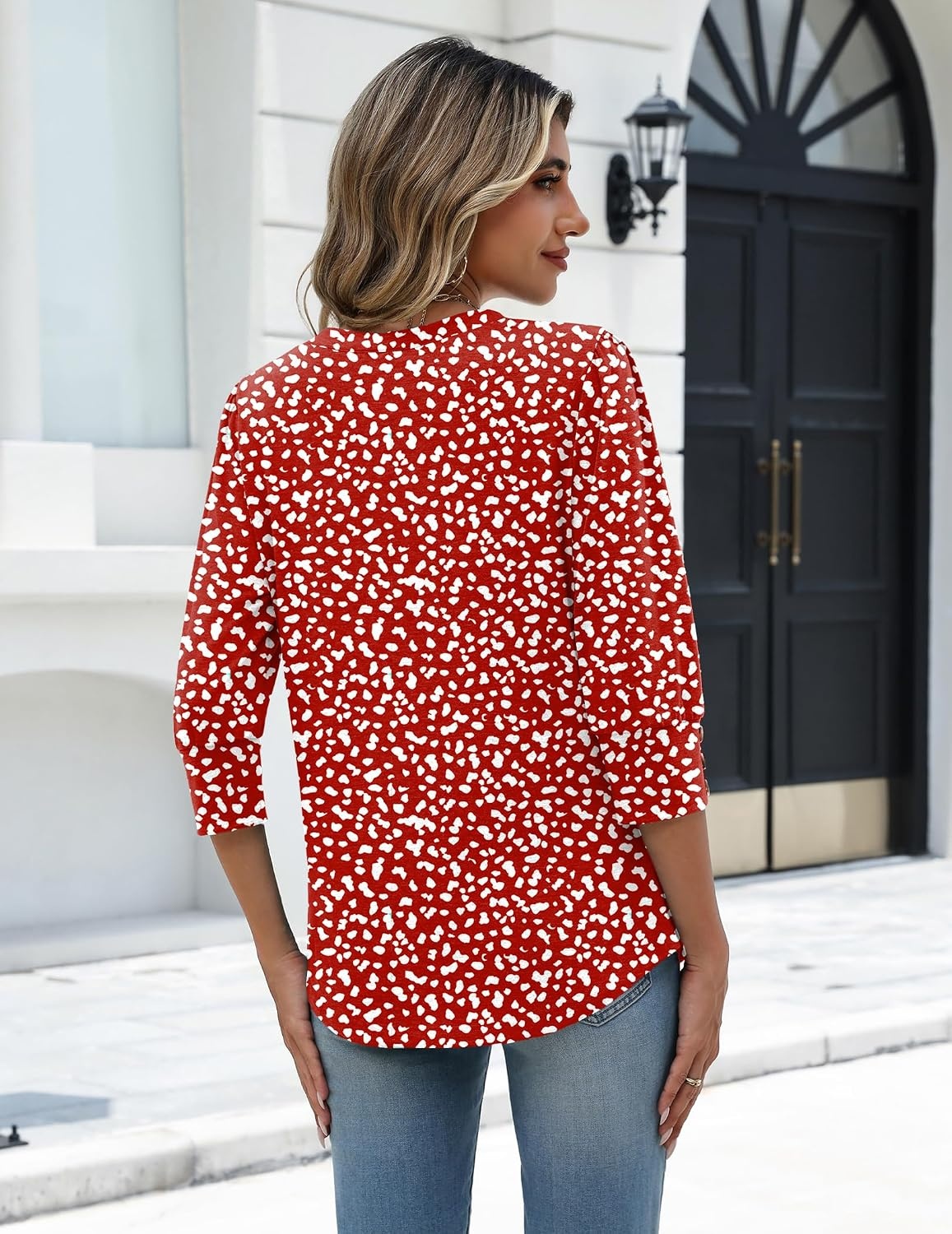 image:imageZeagoo Womens 34 Sleeve V Neck T Shirts Dressy Casual Tops01jh590