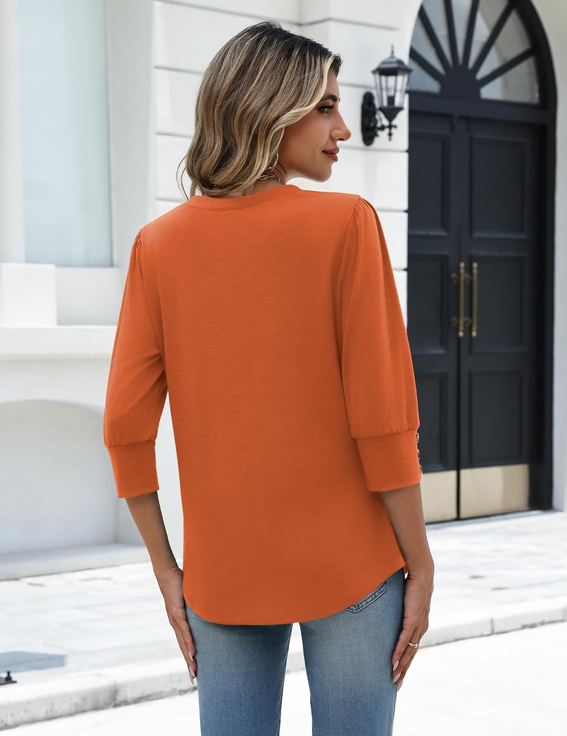 image:imageZeagoo Womens 34 Sleeve V Neck T Shirts Dressy Casual Tops03ws89