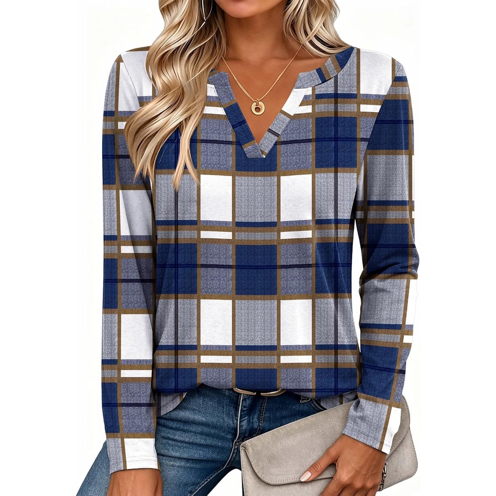 image:imageZeagoo Womens Tops Long Sleeve V Neck Tee Shirts Cute Dressy CasualGrey Gw597