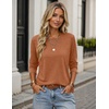 Zeagoo Women Crewneck Casual Long Sleeve Tops Fall Tshirts Layer(Caramel)