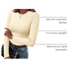 Zeagoo Women Long Sleeve Shirts Crewneck Slim Fit Tops Going Out Basic Tee(Long Sleeve-apricot)