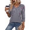 Zeagoo Womens 3/4 Sleeve V Neck T Shirts Dressy Casual Tops(01-hf36)