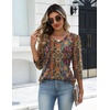 Zeagoo Womens 3/4 Sleeve V Neck T Shirts Dressy Casual Tops(01-mz721)