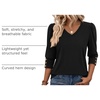 Zeagoo Womens 3/4 Sleeve V Neck T Shirts Dressy Casual Tops(04-black)