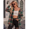 Zeagoo Womens Flannel Shirts Long Sleeve Button Down Casual Fall Plaid Top(14-green Gw553)