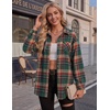 Zeagoo Womens Flannel Shirts Long Sleeve Button Down Casual Fall Plaid Top(14-green Gw553)