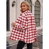 Zeagoo Womens Flannel Shirts Long Sleeve Button Down Casual Fall Plaid Top(16-red White Gz192)